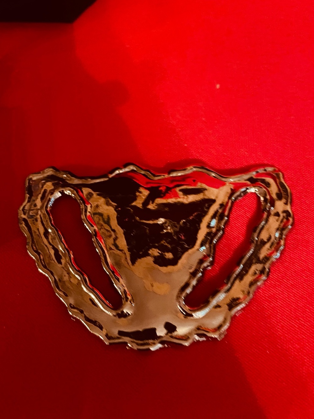 Gold Metallic Statement Belt Buckle. The Sculpture Slide.